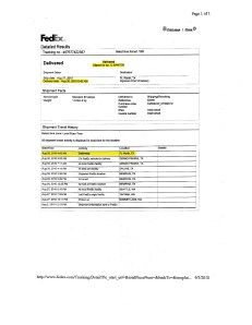 FedEx Delivery Information REDACTED