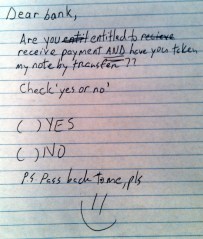 NOTE-check yes or no